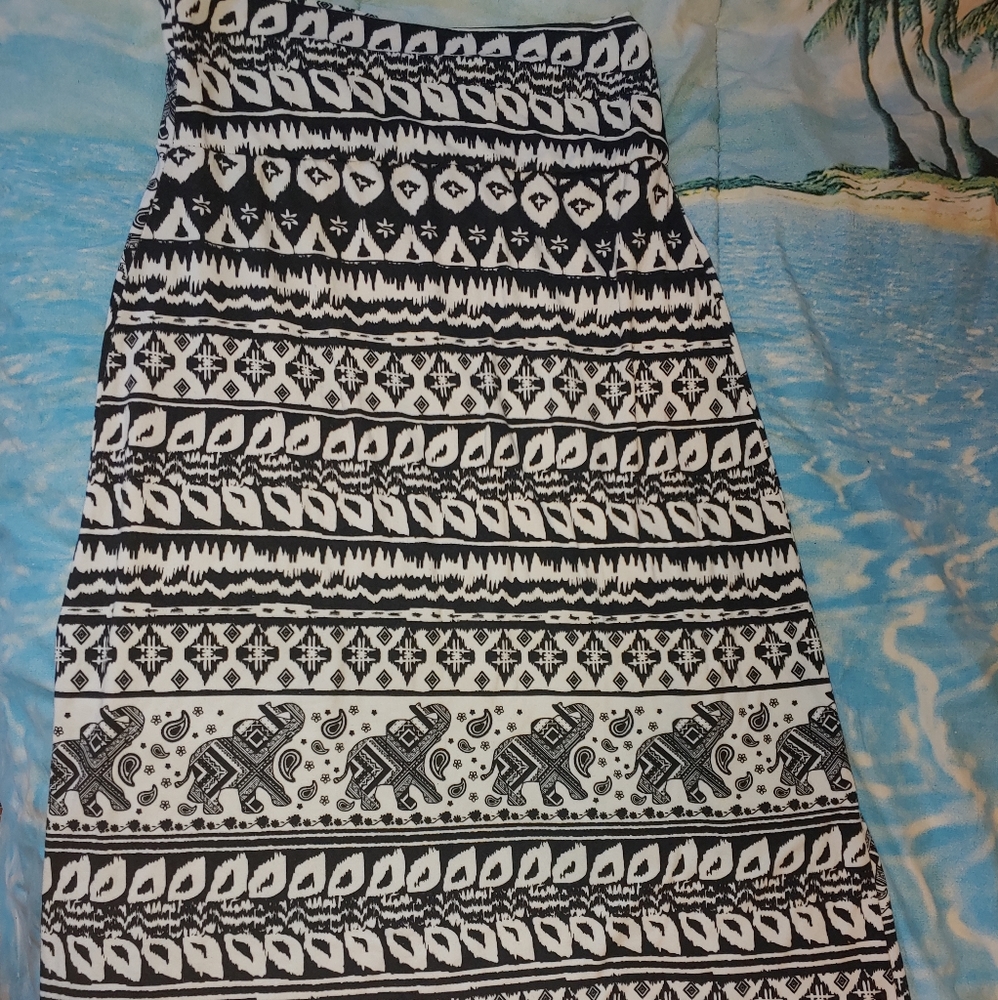 Elephant Print maxi skirt